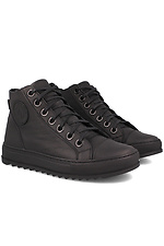 High leather boots black on fleece Forester 4101707 photo №2