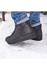 High leather boots black on fleece Forester 4101707 photo №9