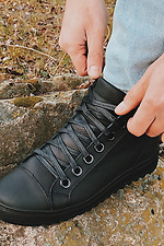 High leather boots black on fleece Forester 4101707 photo №11