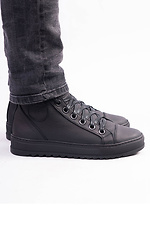 High leather boots black on fleece Forester 4101707 photo №13