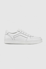 White leather flat sneakers for spring  4205707 photo №3