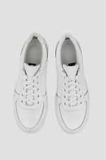 White leather flat sneakers for spring  4205707 photo №4