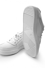White leather flat sneakers for spring  4205707 photo №9