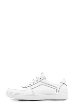 White leather flat sneakers for spring  4205707 photo №10