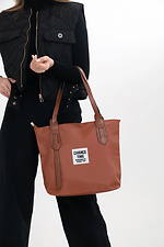 Вместительная сумка шоппер рыжего цвета с длинными ручками SGEMPIRE 8015708 фото №2