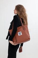 Capacious red shopper bag with long handles SGEMPIRE 8015708 photo №3
