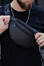 Черная мужская сумка на пояс бананка с внешними карманами Without 8048711 фото №1