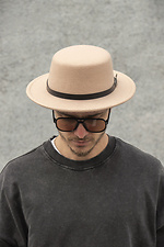 Walter Men's Hat With Strap Beige Without 8049714 photo №2