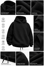Schwarzer Oversized-Fleece-Hoodie für Herren ohne Art 27 Without 8056714 Foto №5
