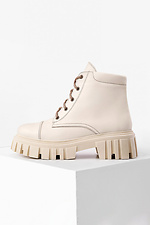 Massive demi-season platform boots made of light genuine leather  4205715 photo №1