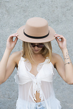 Walter Damen Hut mit Riemen Beige Without 8049715 Foto №4