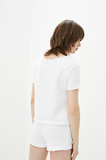 Хлопковая футболка PEGGY белого цвета с необработанными краями Garne 3036716 фото №3