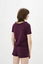 PEGGY cotton T-shirt in burgundy with raw edges Garne 3036718 photo №3
