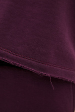 PEGGY cotton T-shirt in burgundy with raw edges Garne 3036718 photo №4