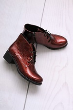 Demi-season women's boots with heels made of genuine leather 4205718 photo №3