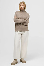 Gestrickter Damenpullover dunkelbeige Sewel 4038719 Foto №3