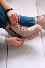Women's demi-season platform boots made of natural suede  4205720 photo №2
