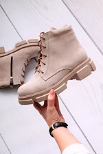 Women's demi-season platform boots made of natural suede  4205720 photo №3