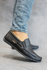 Black leather loafers for men  8018720 photo №1