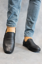 Black leather loafers for men  8018720 photo №2