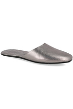 Silver leather slippers for summer Forester 4101722 photo №1