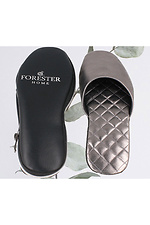 Серебристые кожаные тапочки на лето Forester 4101722 фото №6