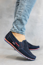Blue suede loafers for men  8018722 photo №1