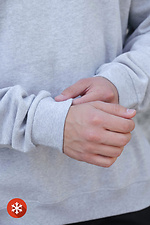 Isoliertes Fleece-Sweatshirt in Übergröße für Herren mit griechischem Aufdruck in Grau Without 8055722 Foto №4