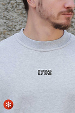 Isoliertes Fleece-Sweatshirt in Übergröße für Herren mit griechischem Aufdruck in Grau Without 8055722 Foto №5