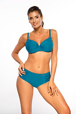 Turquoise two-piece swimsuit with a bra for large breasts and high bottoms Marko 4024724 photo №2