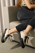 Halbsaison-Sneaker für Damen aus echtem Leder auf der Plattform 4205724 Foto №3