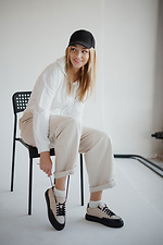 Halbsaison-Sneaker für Damen aus echtem Leder auf der Plattform 4205724 Foto №4