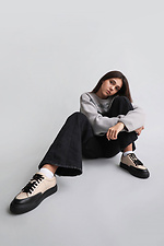 Halbsaison-Sneaker für Damen aus echtem Leder auf der Plattform 4205724 Foto №5