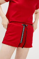 Красные короткие шорты PEGGY-H с необработанным краем и завязками Garne 3036725 фото №1