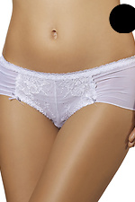Black women's panties made of lace and translucent mesh Ewana 4021727 photo №1