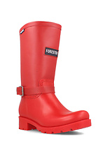 Red high rubber boots for autumn with a buckle Forester 4101727 photo №1