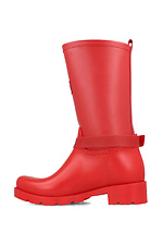 Red high rubber boots for autumn with a buckle Forester 4101727 photo №2