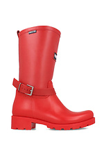 Red high rubber boots for autumn with a buckle Forester 4101727 photo №3