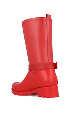 Red high rubber boots for autumn with a buckle Forester 4101727 photo №4