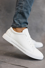 White men's sneakers made of genuine leather for every day  8018728 photo №1