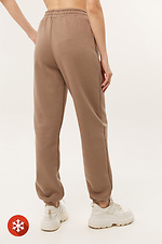 Insulated sweatpants with fleece in beige color with cuffs Garne 3039730 photo №3