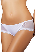 White panties with wide inserts of translucent fabric with embroidery Ewana 4021730 photo №1