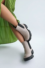 Plateau-Chelsea-Stiefel für Damen aus echtem Leder für die Übergangszeit  4205730 Foto №3