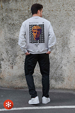 Herren Sweatshirt aus Fleece in Übergröße mit Hopeless Gray Aufdruck Without 8055730 Foto №2