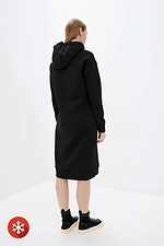 Черное теплое платье VILENA-1 на флисе в спортивном стиле Garne 3037731 фото №3