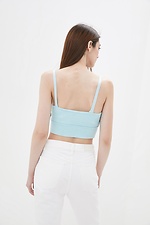 Knitted blue ribbed bralette top with thin straps  4037731 photo №2