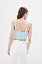 Knitted blue ribbed bralette top with thin straps Sewel 4037731 photo №2