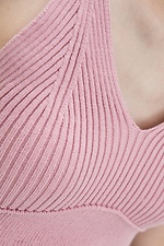 Knitted pink ribbed bralette top with thin straps  4037732 photo №3