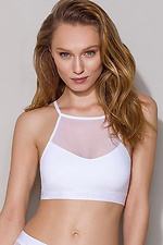 Cotton sports top without cups with sheer mesh Passion 4026733 photo №1