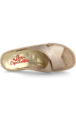 Open summer flip flops with glitter Las Espadrillas 4101733 photo №4